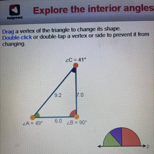 Create different examples of triangles.
 

2C is represented by the purple section on line p.
When