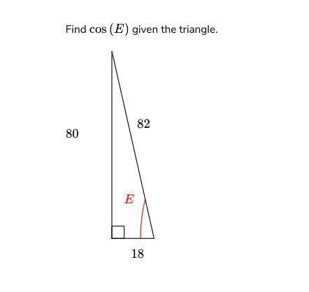Plz help im very confused. Find Cos E.