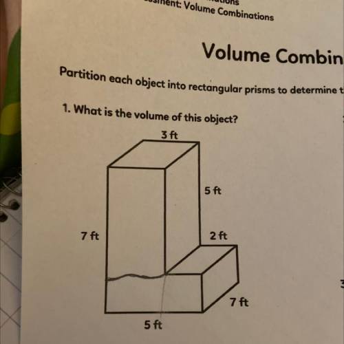 3 ft
5 ft
7 ft
2 ft
7 ft
5 ft
3. What is the volume of this complex figure?