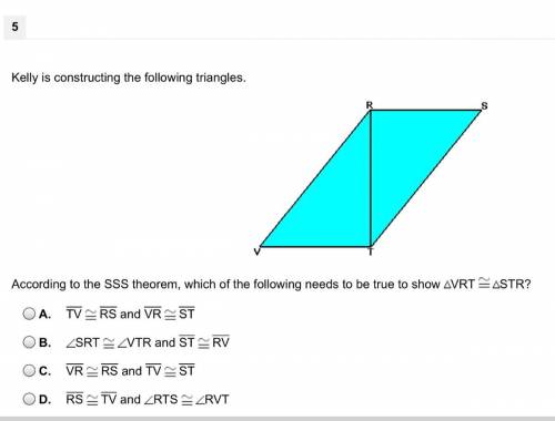 According to the SSS theorem, which of the following needs to be true to show VRT STR?