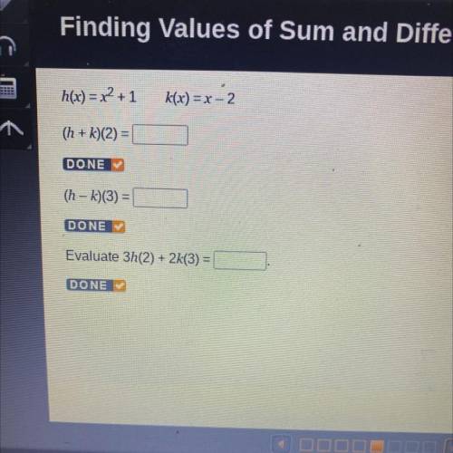 Finding Values of sum and difference functions