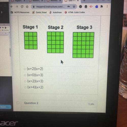 Stage 1
Stage 2
Stage 3
o (x+2)(x+2)
(x+O)(x+3)
(x+2)(x+3)
(x+4)(x+2)