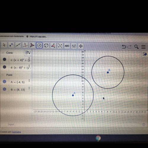 What is the ratio of the radius of circle A to the radius of circle B

Radius of circle A = 7,1
Ra