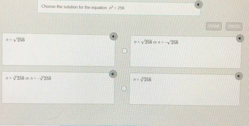 Choose the solution for the equation