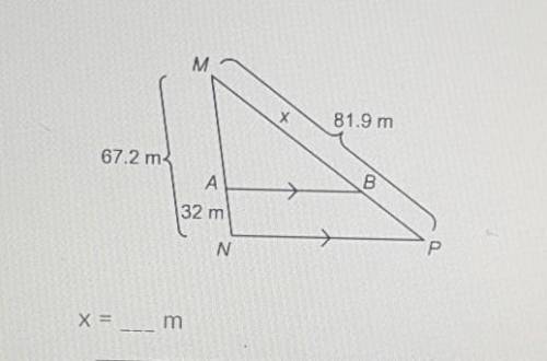 Help please! See attached picture x= ___ m​