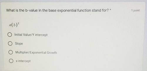 What is the b-value in the base exponential function stand for?​