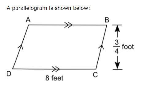 HELP PLEASE QUICK
 

A parallelogram is shown below:A parallelogram ABCD is shown with DC equal to