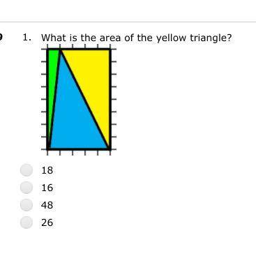 What is the area of the yellow triangle