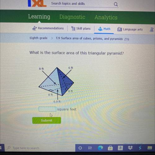 Please help, triangular pyramid surface area