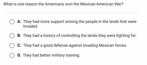 What is one reason the Americans won the American-Mexican war?