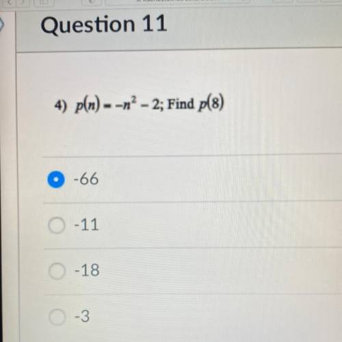 Answer is -66 but show the work of how you got that answer