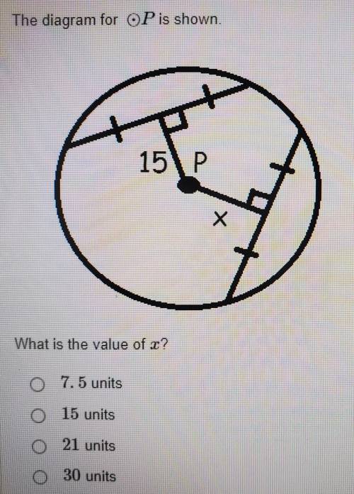 The diagram for P is shown. What is the value of x?