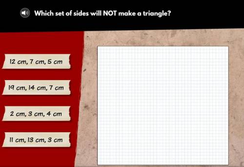 Which set of sides would NOT make a triangle?