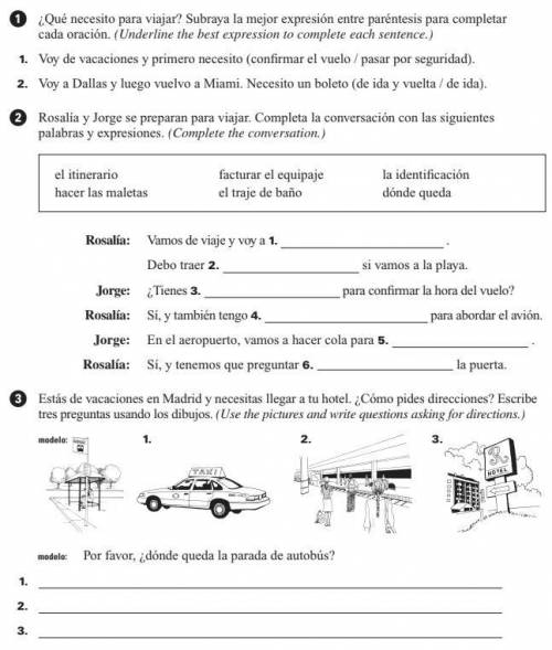 Can somebody help me out with these spanish questions? If you could that'd be much appreciated!
