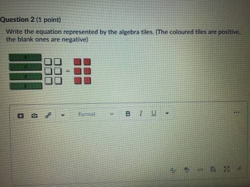 2)write the equation represented by the algebra tiles