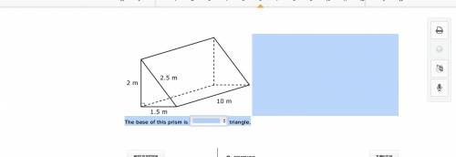 The base of this prism is triangle.
help giving 80 points