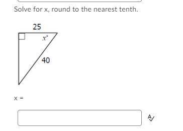 Solve for x and round to the nearest tenth. please help! i will mark brainliest.
