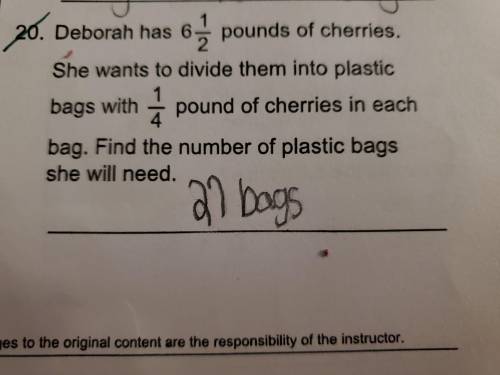 27 bags is not the answer