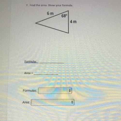 Hi! what’s the area and formula for this problem?