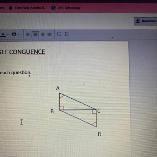 TRIANGLE CONGUENCE
A
a. Name the included side for
B.
b. Name the included side for