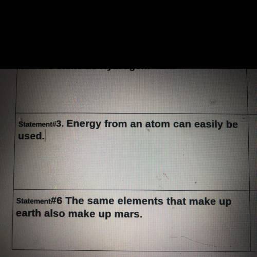 .Energy from an atom can easily be
used.
Just answer statement 3 pls !