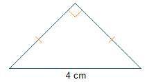 The hypotenuse of a 45°-45°-90° triangle measures 4 cm. What is the length of one leg of the triang
