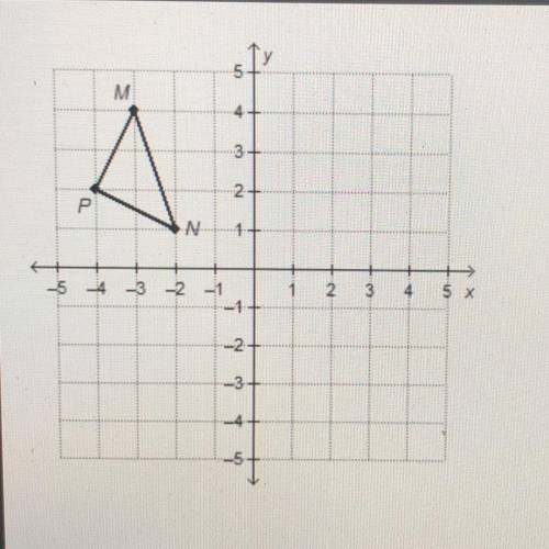 (GEOMETRY)

Triangle MNP is transformed according to the rule
R0,270.0 degrees T (4.-1).
What is t