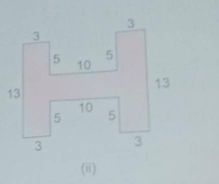 find the areas and the perimeters of the following figures in which every corner is right angled an