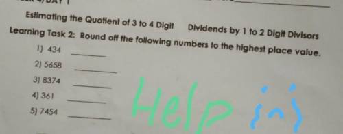 Estimating the Quotient of 3 to 4 Digit Dividends by 1 to 2 Digit Divisors

Learning Task 2: Round