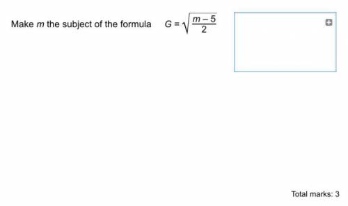 Make m the subject of the formula g=√m-5/2