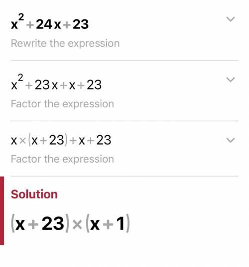 X² + 24x + 23
factorise