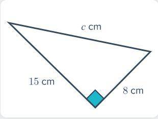 Find the length of the hypotenuse, C in this triangle. PLEASE HELP, WILL GIVE BRAINLIEST