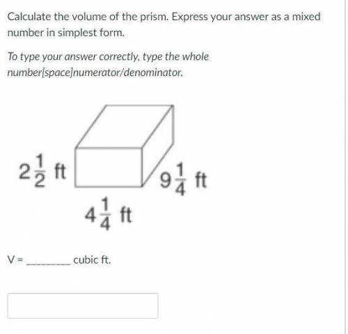 Calculate the volume of the prism