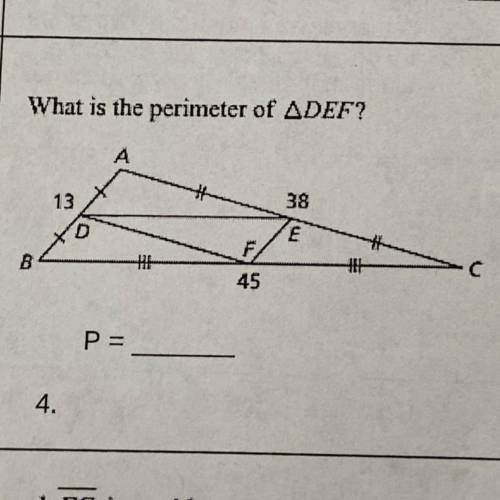 What is the perimeter of DEF?PLEASE HELP ASAP. I am behind in my class and have no idea how to do t