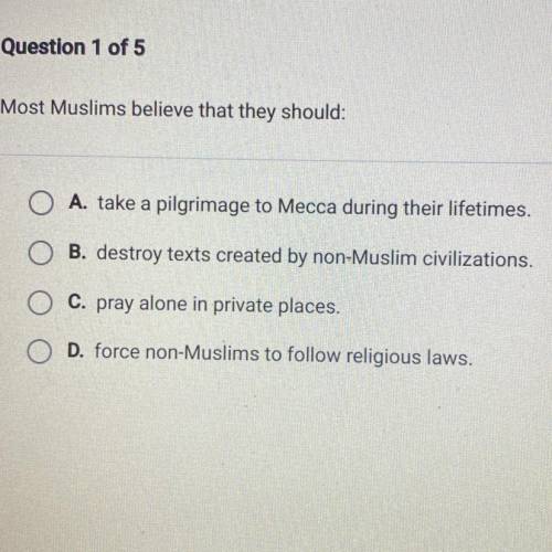 Most Muslims believe that they should: