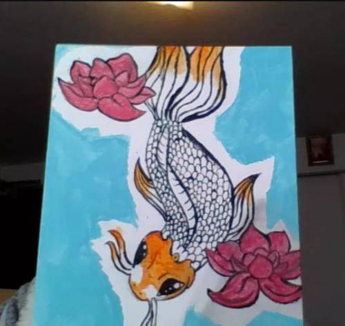 Can someone rate this? It's my 3rd time EVER doing a painting plus my first time ever doing a fish.