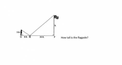 Pythagorean ￼theorem and similarity, how tall is the flagpole?