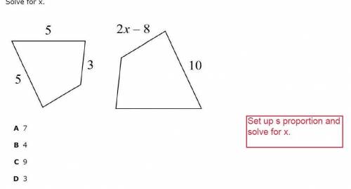 Set up a proportion and solve for x.