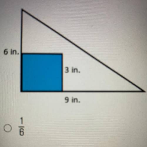 What is the probability that a point chosen at random in the triangle is also in the blue square?