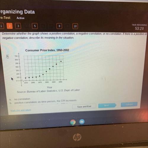 HURRY ANSWER Determine whether the graph shows a positive correlation, a negative correlation, or n