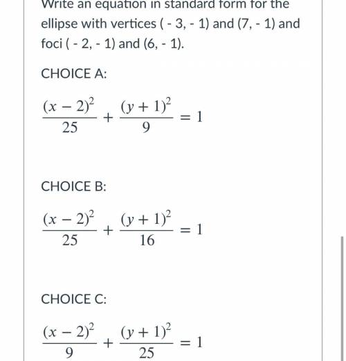Help and answer choice d is 2/16+(+1)/225=1
