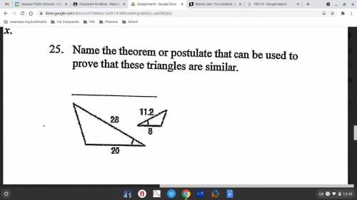 Name the theorem or postulate that can be used to prove that these triangles are similar