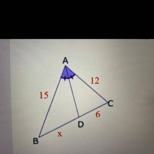 Proportions in triangles 
solve for x