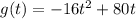 g(t)=-16t^{2} +80t