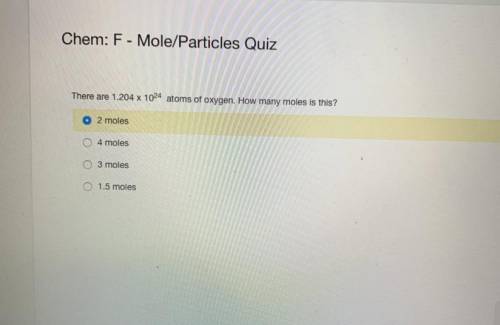 There are 1.204 x 10^24 atoms of oxygen. How many moles is this?