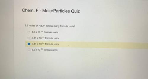 3.5 moles of NaOH is how many formula units?