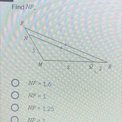Find NP 
NP=1.6
NP=1
NP=1.25
NP=2