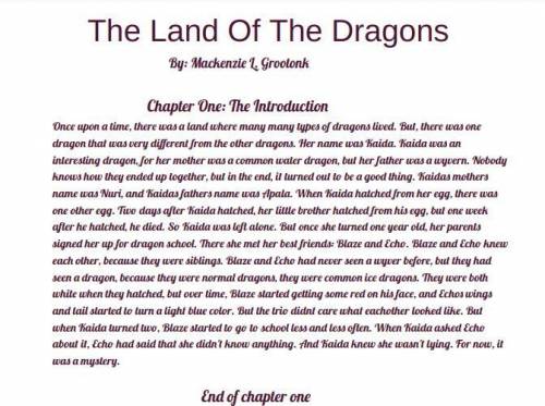 Chapter one and two of my new book

does anyone have an idea for chapter three
also, sorry if its
