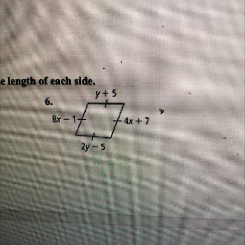 Can someone please help me please bro. Find the value of x and the length of each side. THIS IS DUE