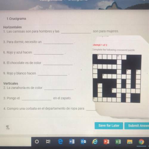 SPANISH CROSSWORD PLEASE HELP !
Complete the following crossword puzzle.